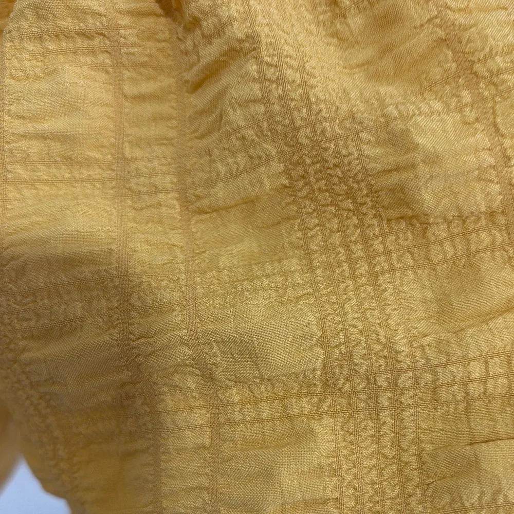 Mustard Button-Down Ruffle Top - Picture 5 of 7